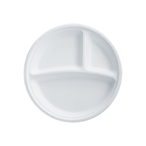 3 Compartment Bagasse Plate Image
