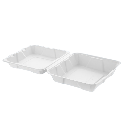 Plain Bagasse Clamshell Image