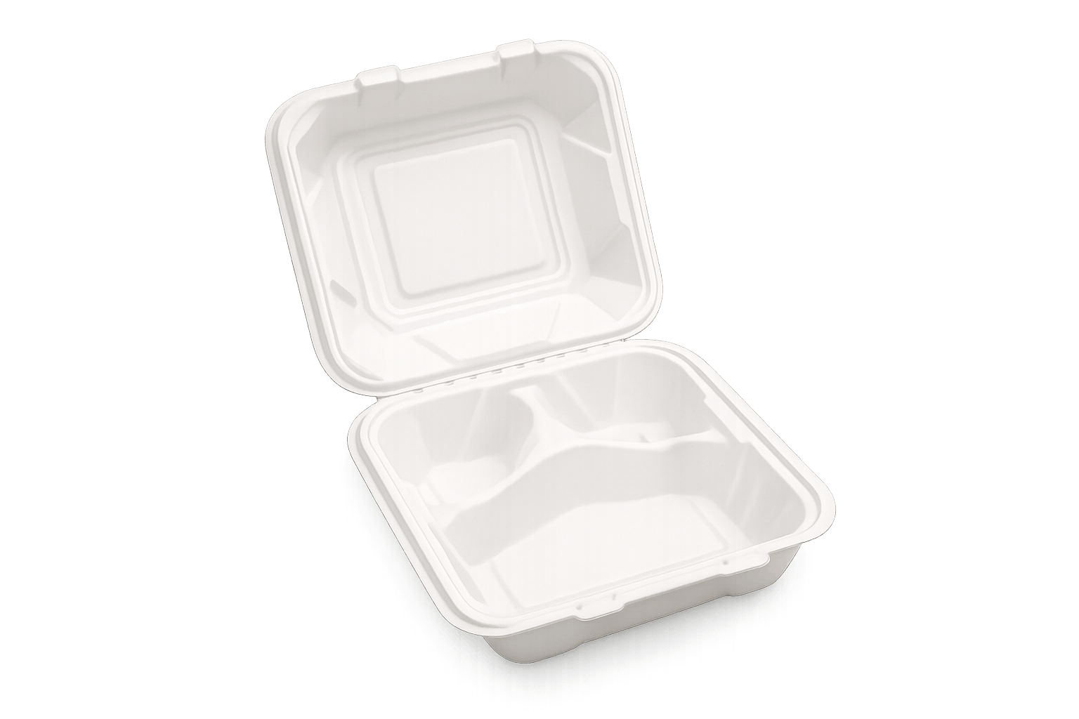 3 Compartment Bagasse Clamshell Image