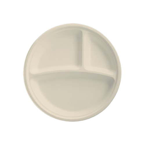3CP Unbleached(Natural Brown) Round Plate Image